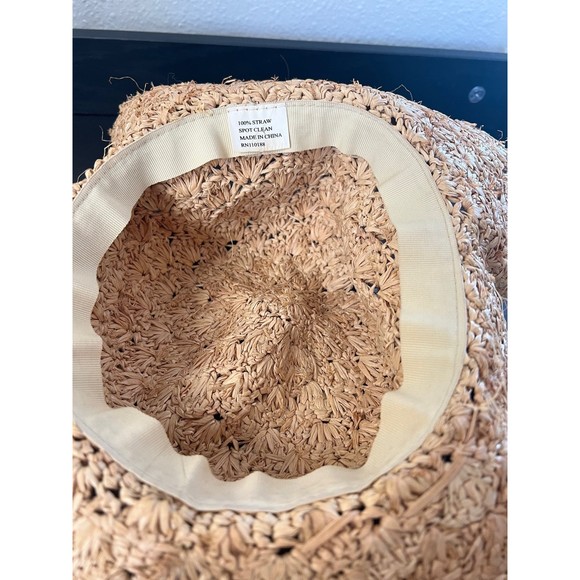 100% Straw Bucket Hat Light Brown - Picture 7 of 10